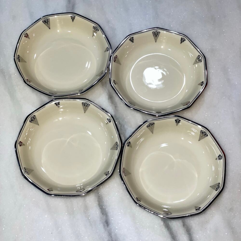 Art Deco Community China Deauville Fruit Bowl Set of 4 Dessert Vintage 1920 READ